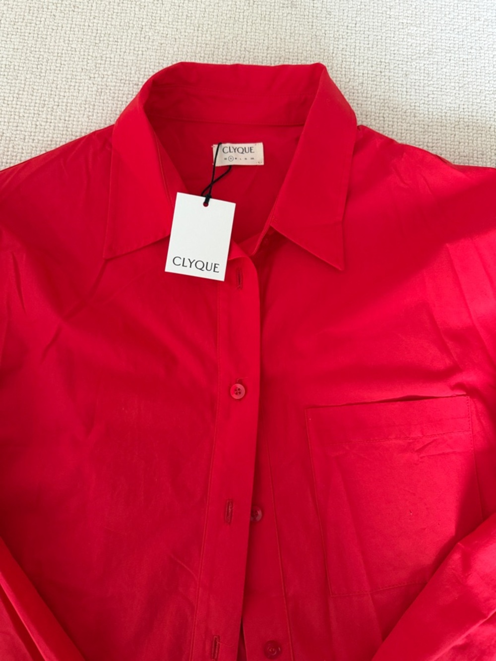 Clyque- red button down - Picture 3 of 3